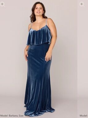 Revelry Riley Velvet Maxi Dress in Teal Blue Size 14